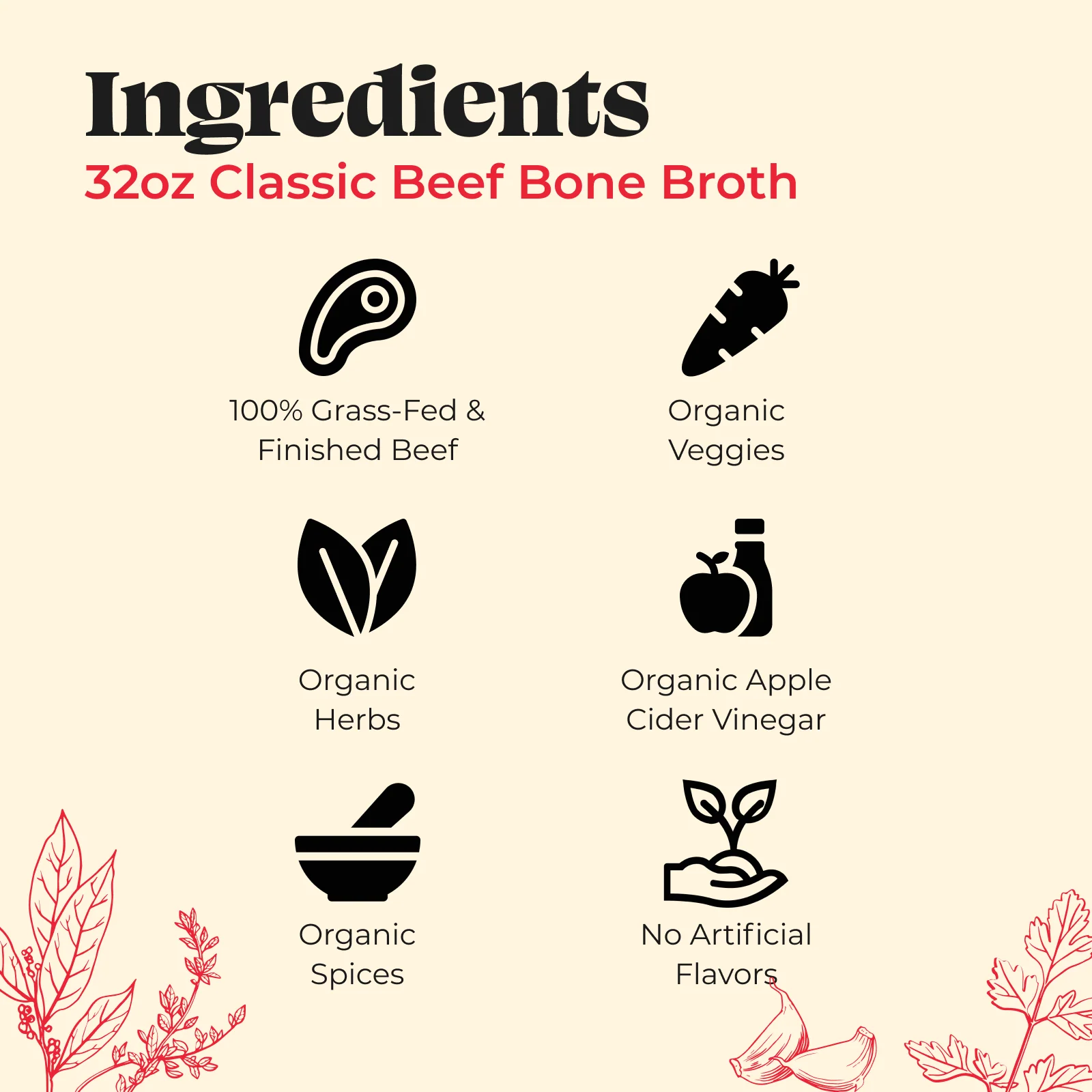 4-Pack: Beef Bone Broth - 32oz - Image 3