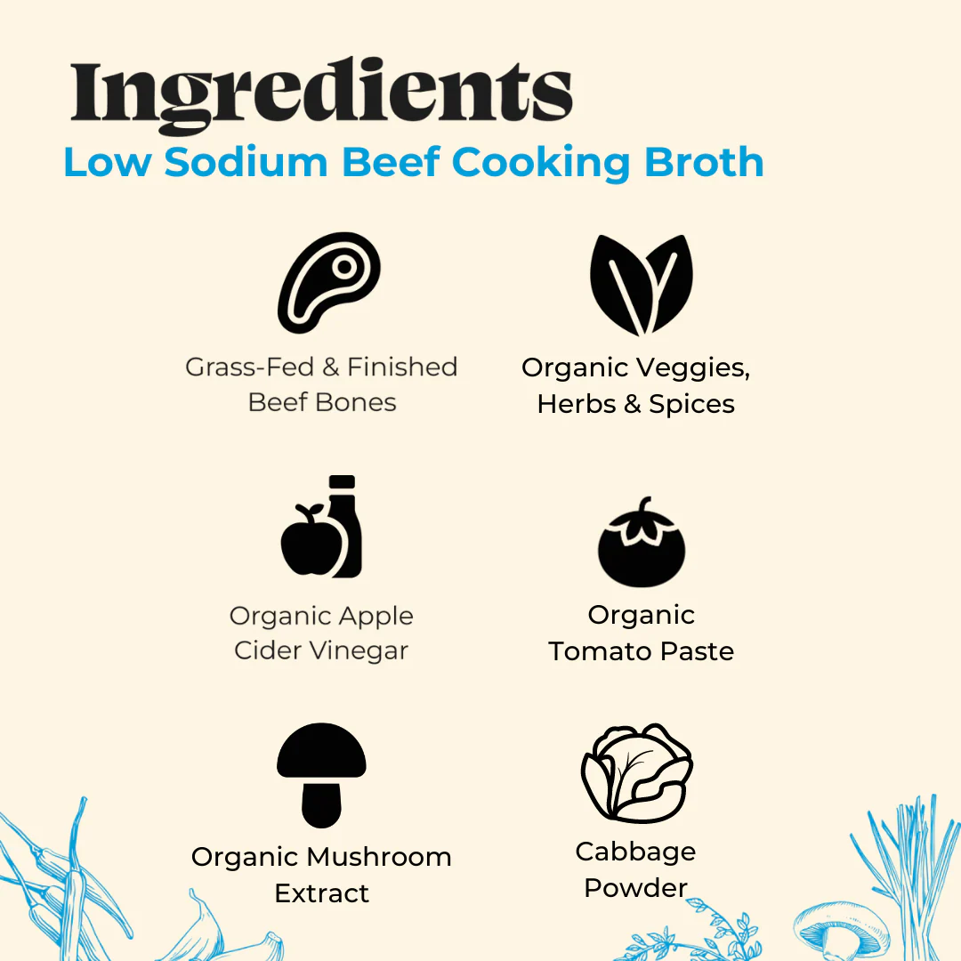 4 Pack: Beef Low Sodium Cooking Broth 32oz - Image 3