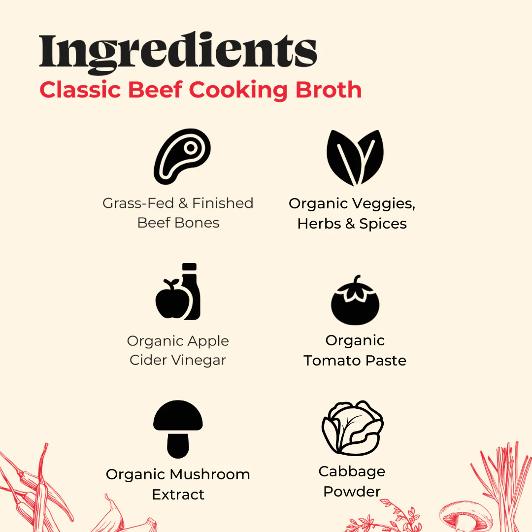 6 Pack: Beef Cooking Broth - 32oz - Image 3