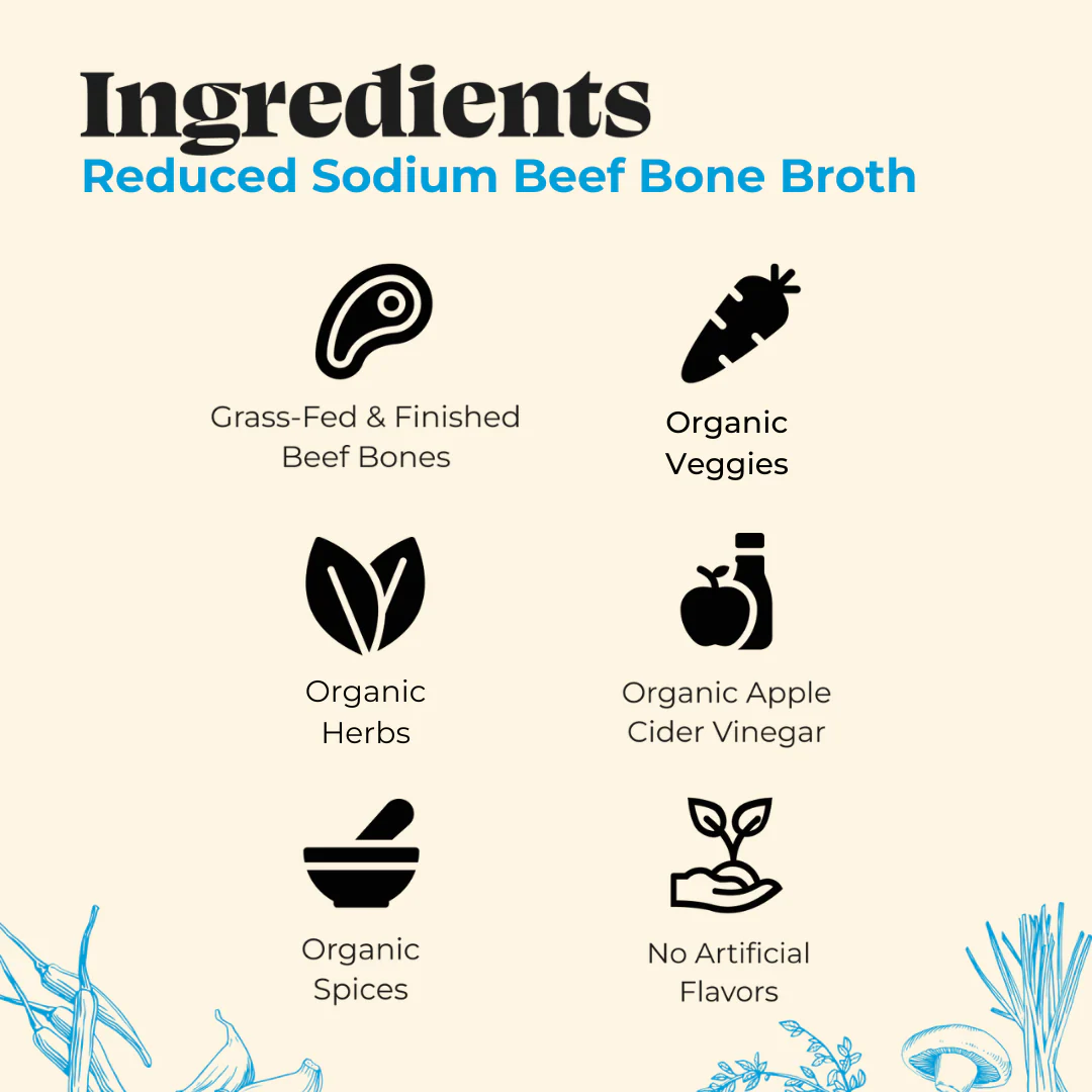 Reduced Sodium Beef Bone Broth - 16.9 oz - Image 3