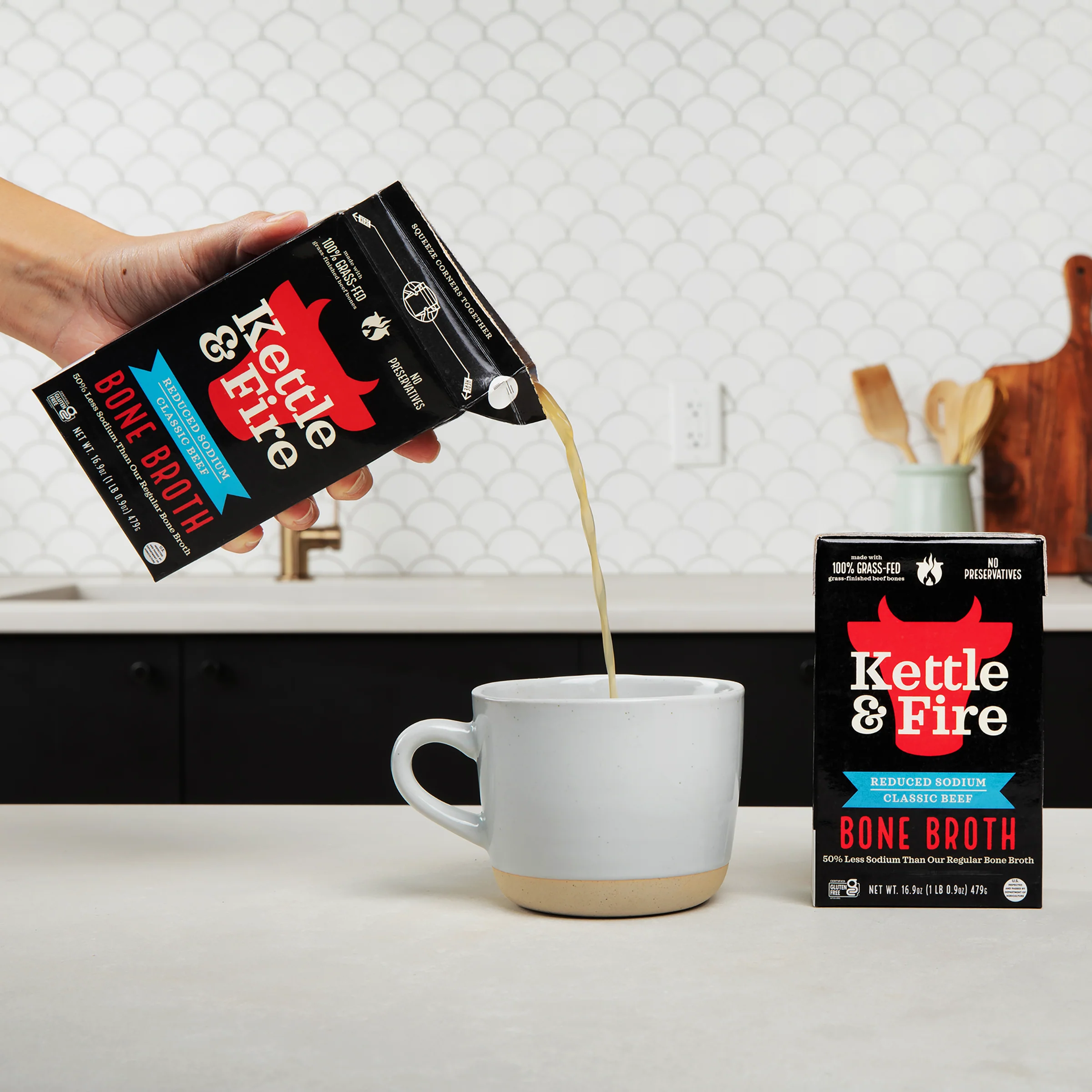 Reduced Sodium Beef Bone Broth - 16.9 oz - Image 5