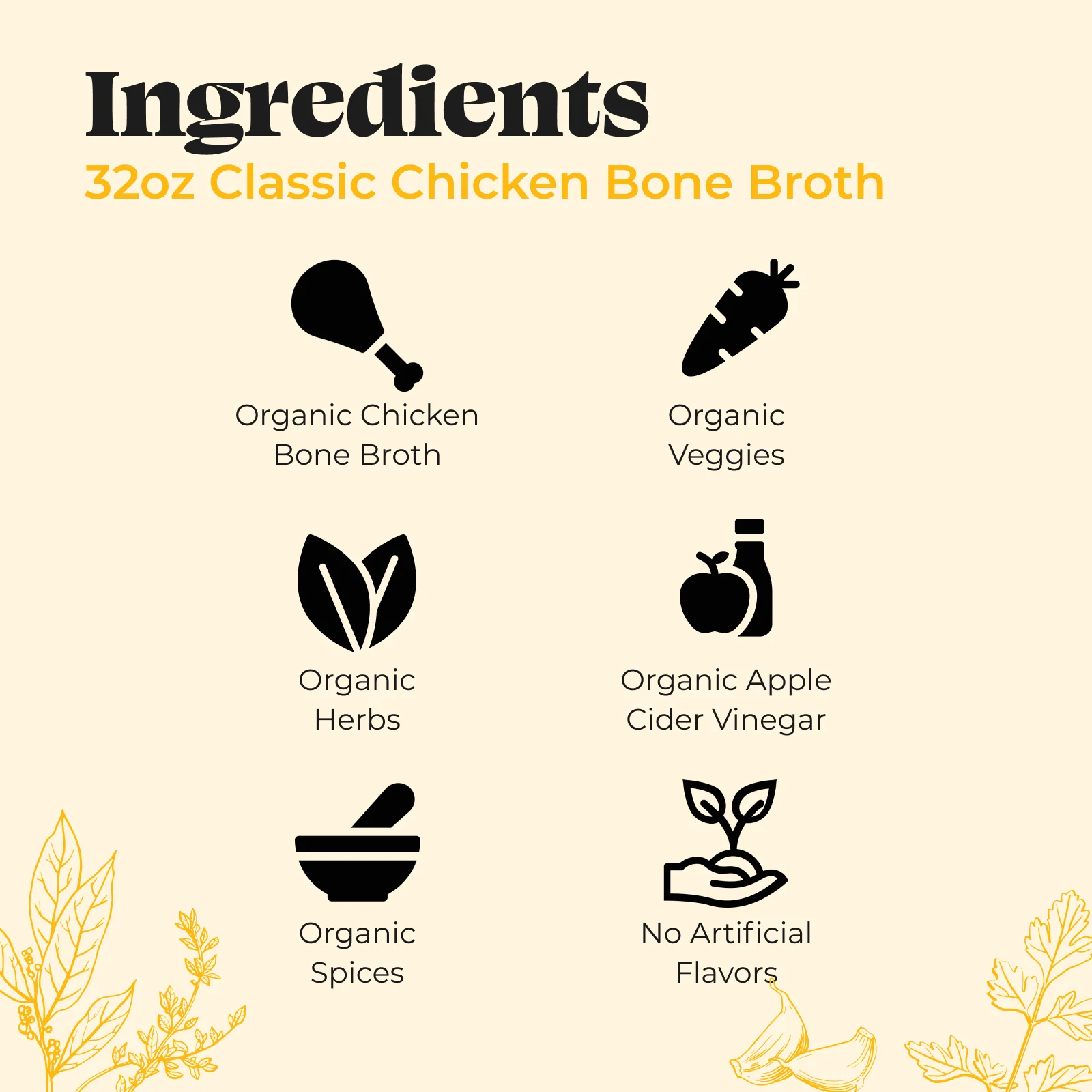 4 Pack: Chicken Bone Broth - 32oz - Image 3