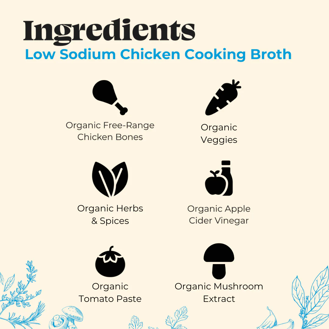 4 Pack: Chicken Low Sodium Cooking Broth - 32oz - Image 3