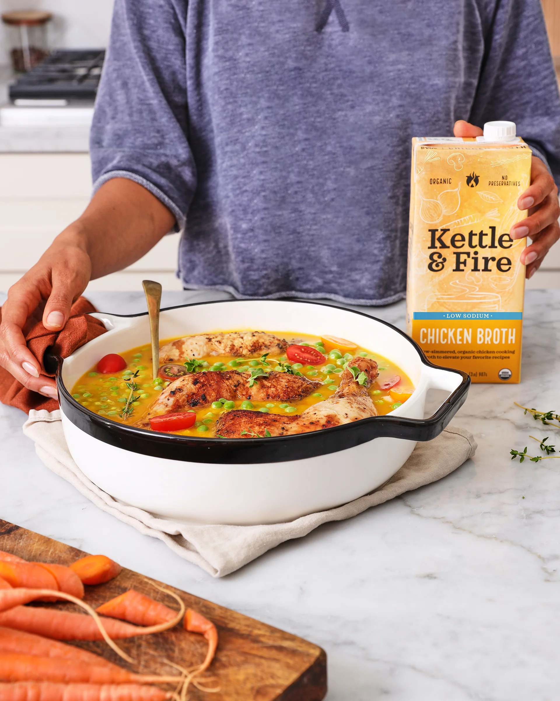 4 Pack: Chicken Low Sodium Cooking Broth - 32oz - Image 5