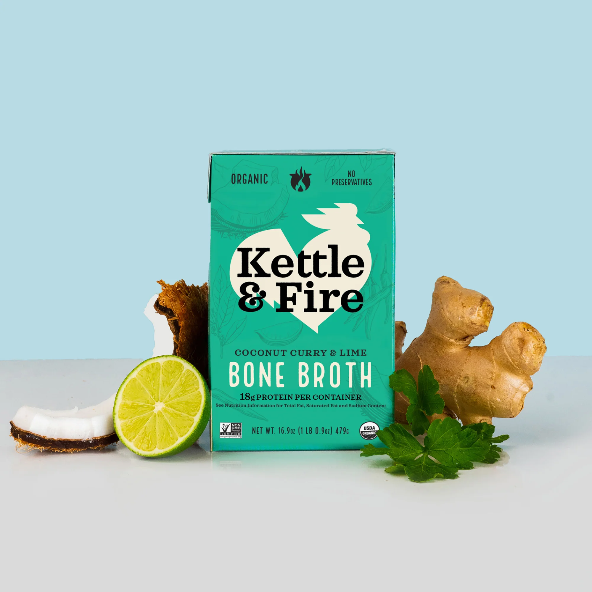 Coconut Curry & Lime Chicken Bone Broth - 16.9 oz - Image 4