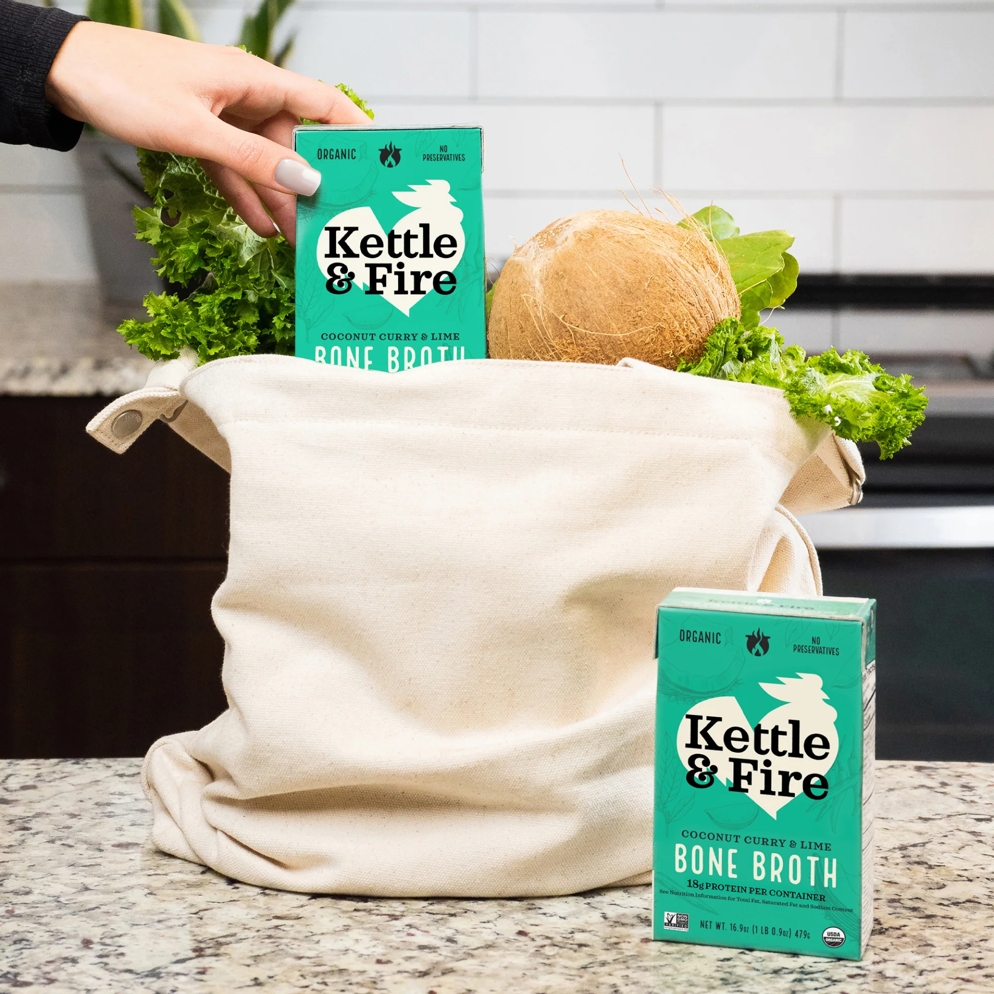 Coconut Curry & Lime Chicken Bone Broth - 16.9 oz - Image 5