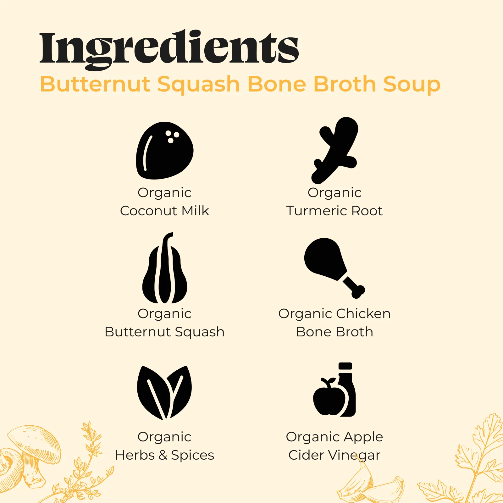 Butternut Squash Soup (Made With Bone Broth) - 16.9 oz - Image 3