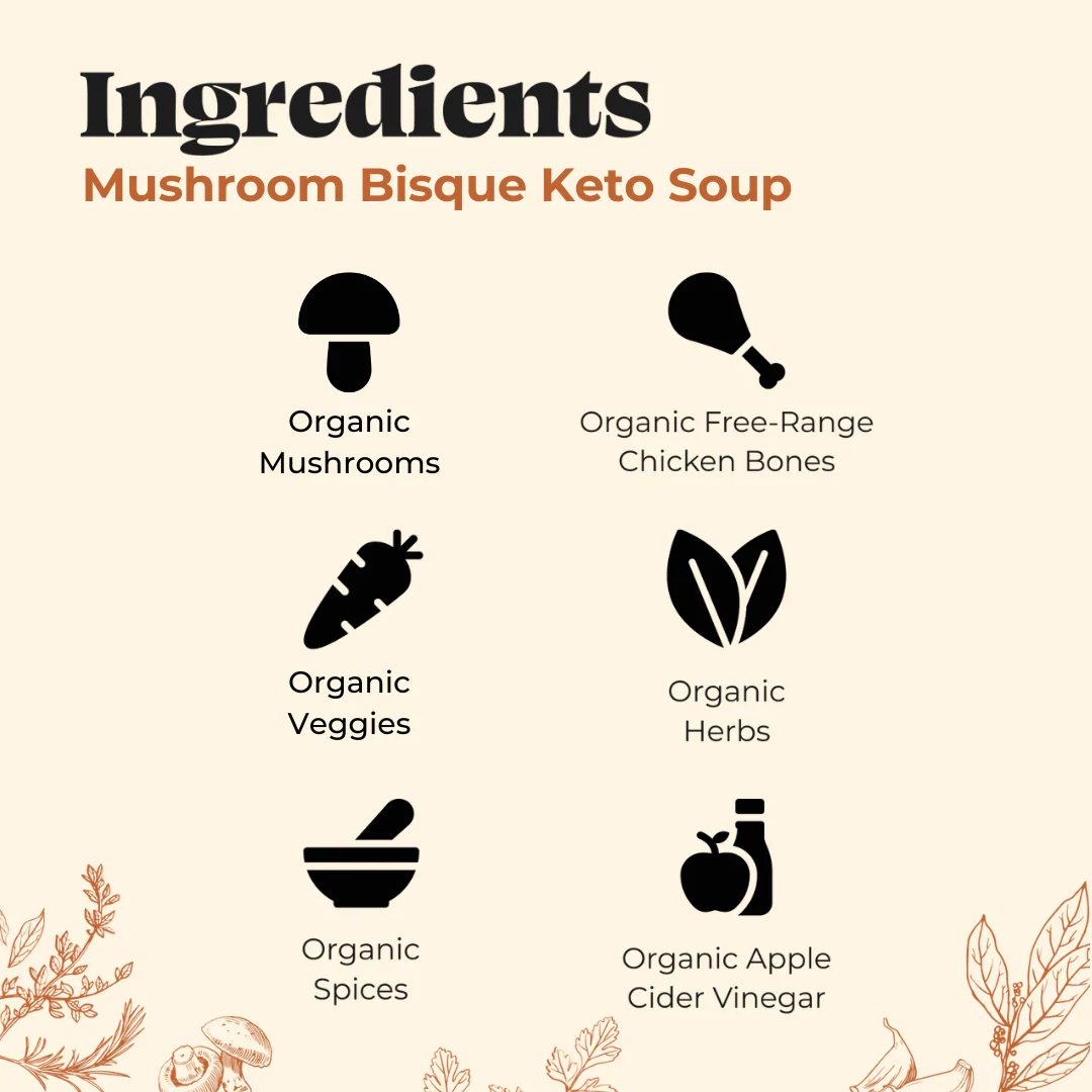 Mushroom Bisque Keto Soup - 16.9 oz - Image 3