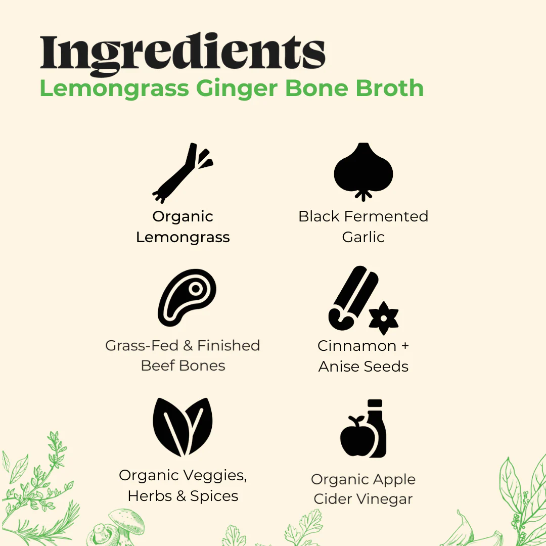 Lemongrass Ginger Beef Bone Broth - 16.9 oz - Image 3