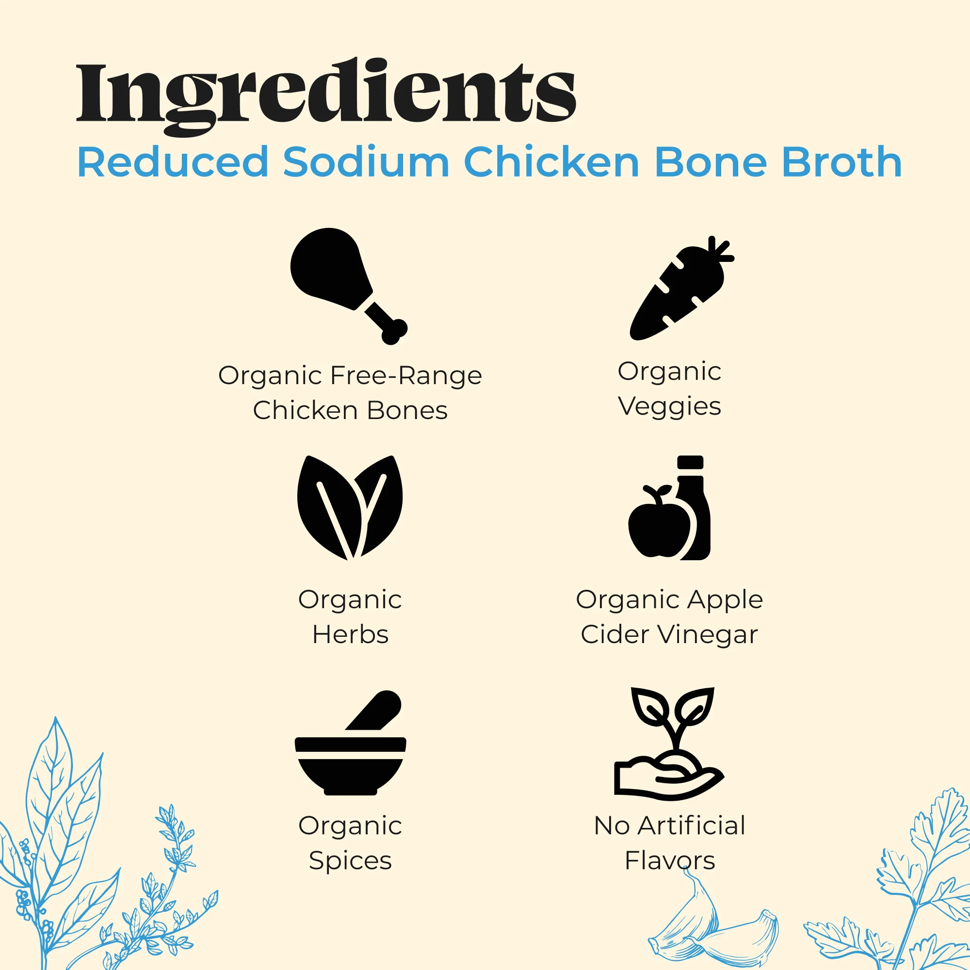 Reduced Sodium Chicken Bone Broth - 16.9 oz - Image 3