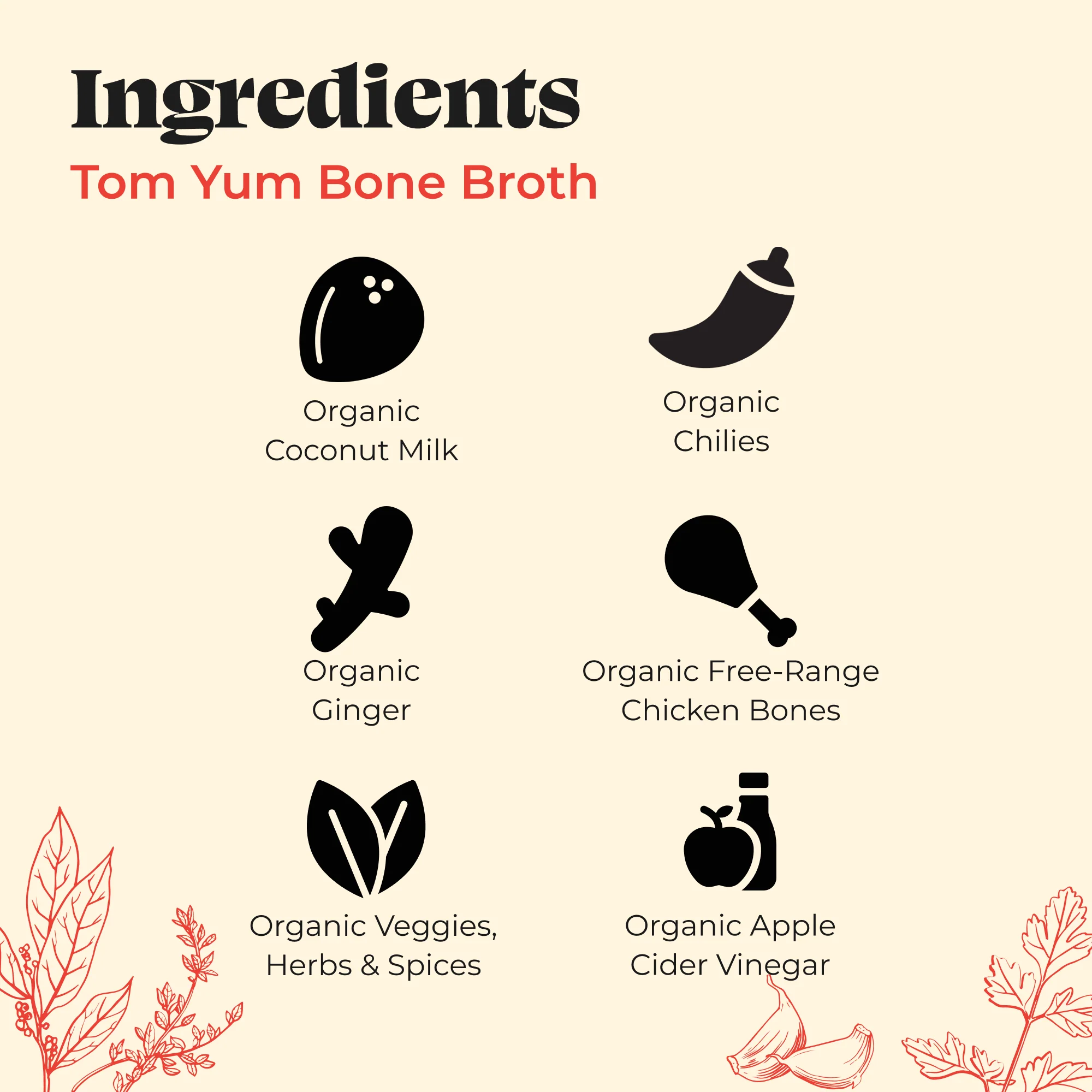 Tom Yum Chicken Keto Broth - 16.9 oz - Image 3