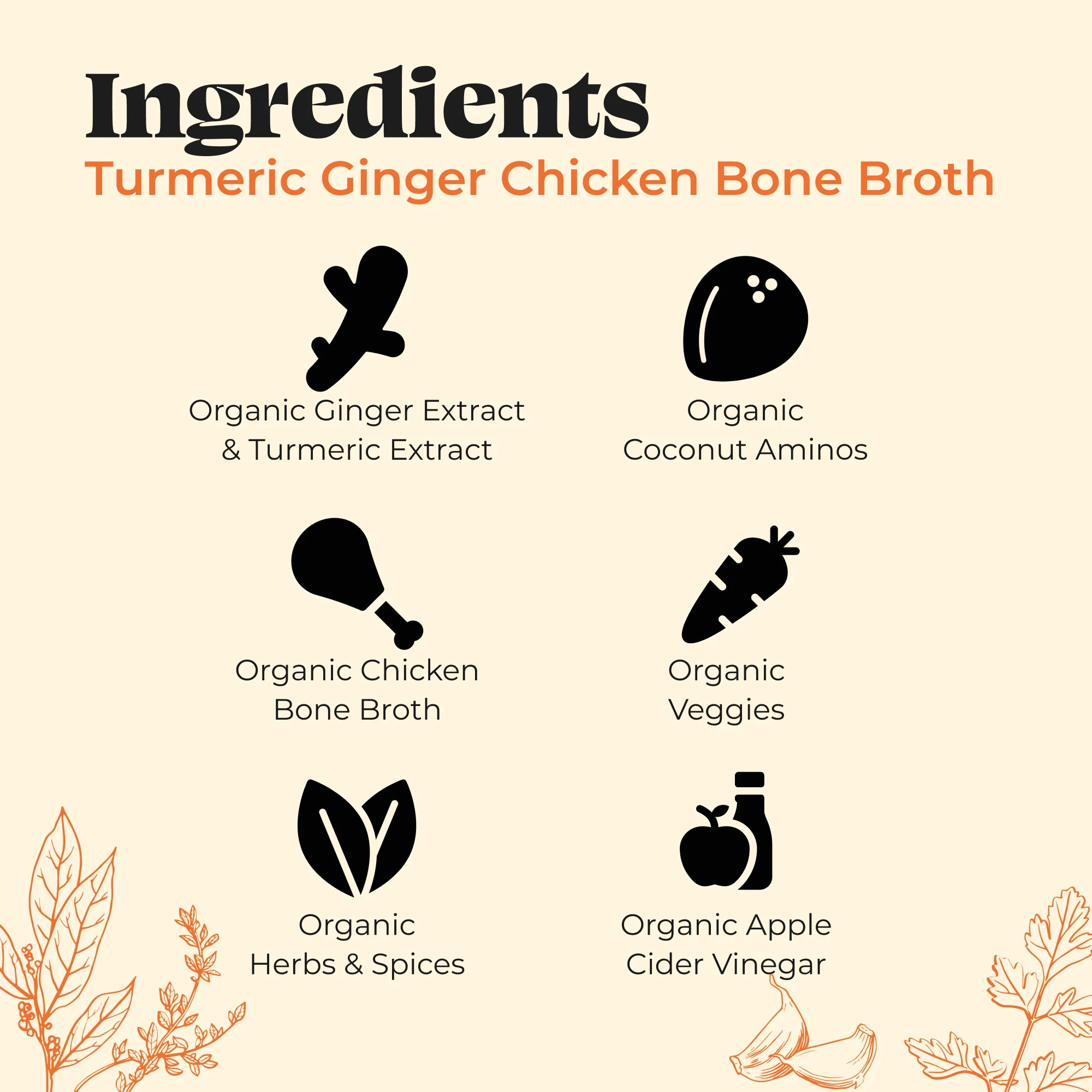 Turmeric Ginger Chicken Bone Broth - 16.9 oz - Image 3