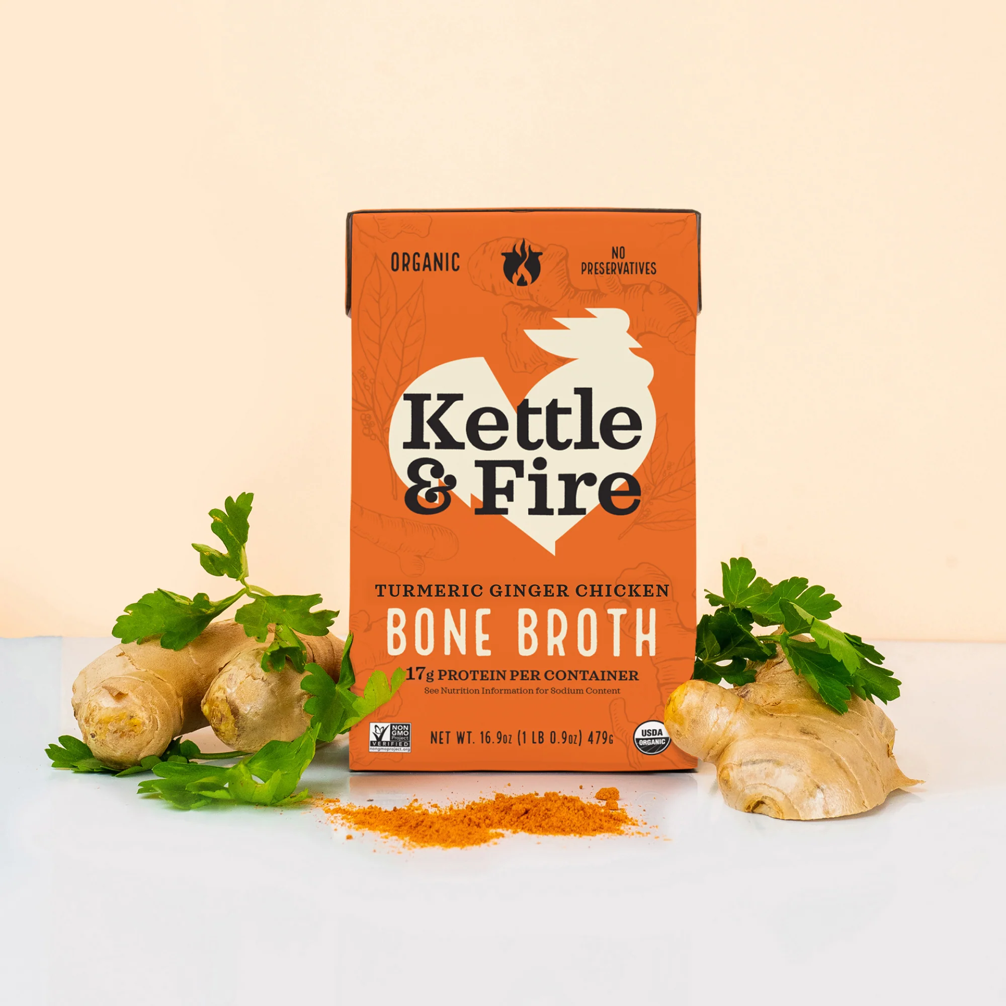 Turmeric Ginger Chicken Bone Broth - 16.9 oz - Image 4